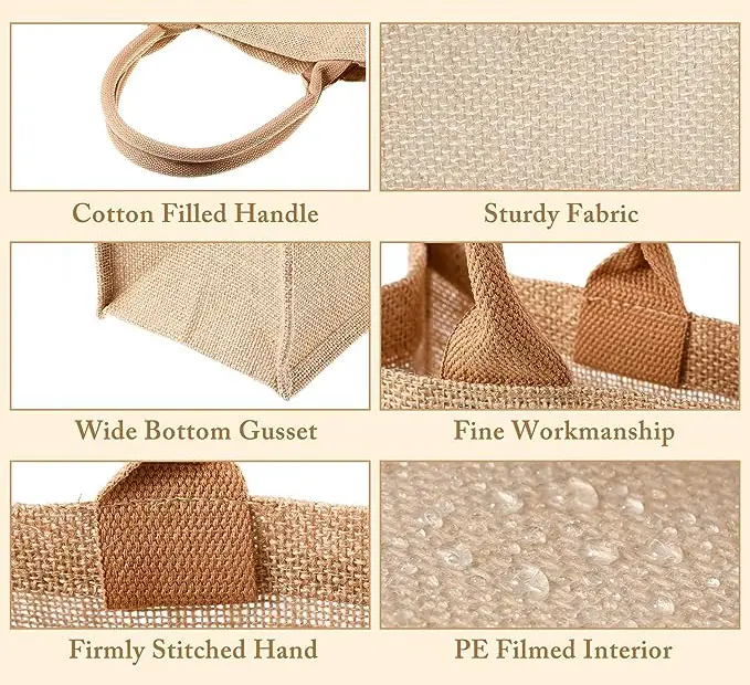 Custom jute tote bag sample