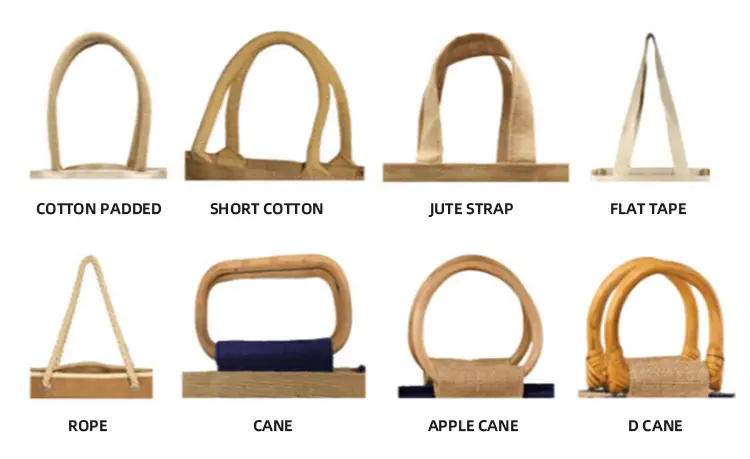 Jute bag handle options