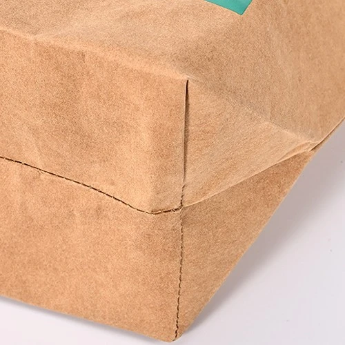 Washable paper bag bottom construction